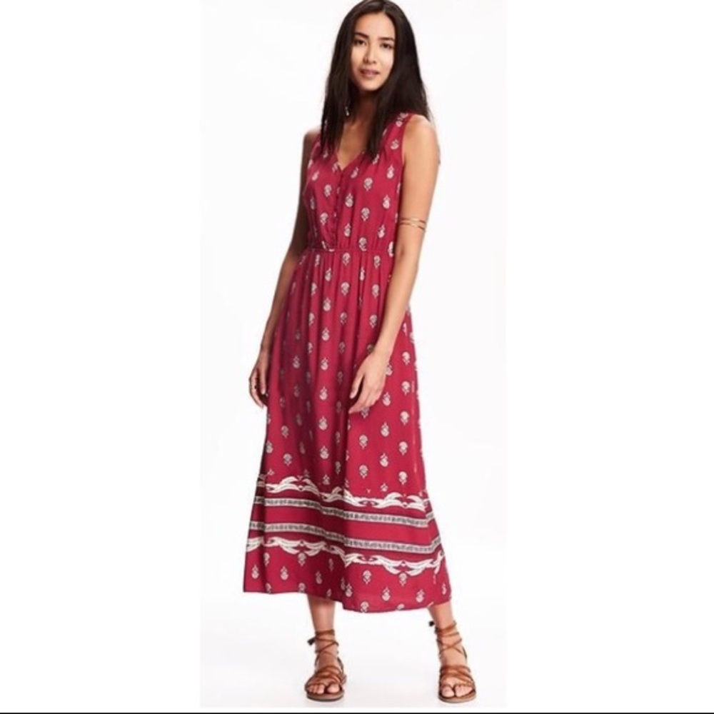 Sleeveless Printed Maxi Dress